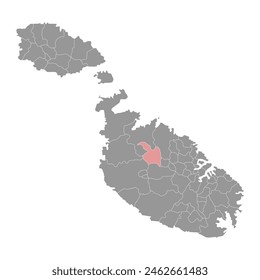 Bezirkskarte von Mosta, administrative Division von Malta. Vektorillustration.