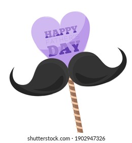 Mostache Happy fathers day in white background holiday - Vector