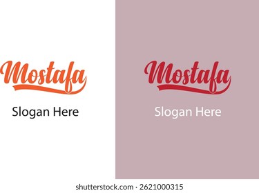 Mostafa typography logo design template