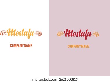 Mostafa typography logo design template
