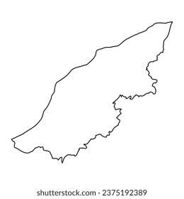 Mostaganem province map, administrative division of Algeria.