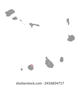 Mosteiros municipality map, administrative division of Cape Verde. Vector illustration.