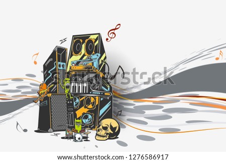 Moster party concept design for t-shirt print, vector illustration.