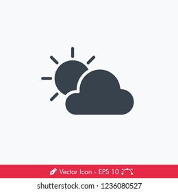 Mostly Cloudy Day Weather Icon / Vector