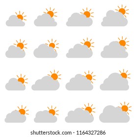 Mostly cloudy icon on white background
