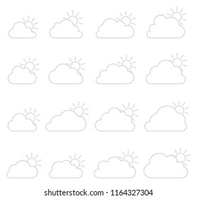 Mostly cloudy icon on white background