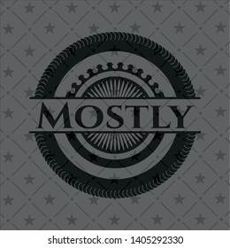Mostly realistic black emblem. Vector Illustration. Detailed.