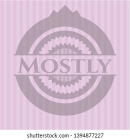 Mostly retro pink emblem. Vector Illustration. Detailed.