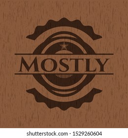 Mostly retro wood emblem. Vector Illustration.