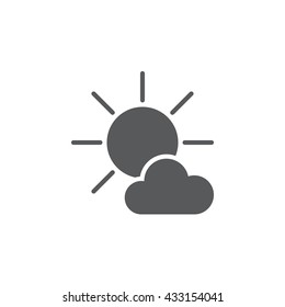 Mostly Sunny icon vector, weather logo illustration, forecast pictogram isolated on white