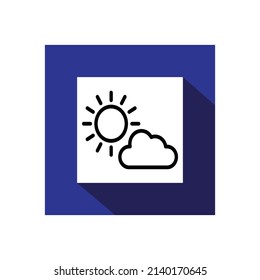 Icono principalmente soleado, Ilustración vectorial del icono del clima.