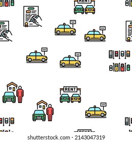 Motel Comfort Service Vector Seamless Pattern Thin Line Illustration