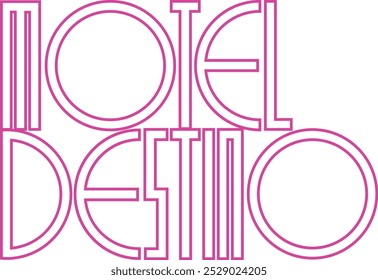 Motel Destino Logo design com rosa Contorno branco fundo, Ilustração Vetor