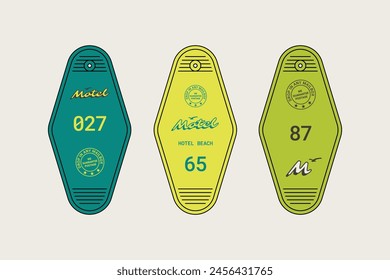 Motel Hotel Beach Keychain Vector