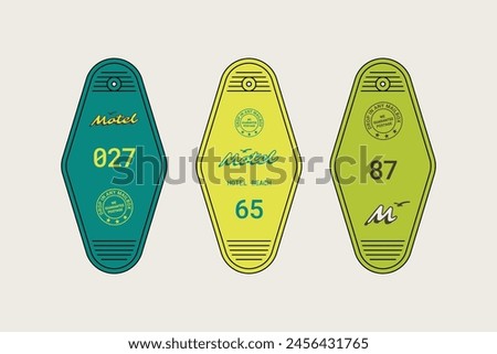 Motel Hotel Beach Keychain Vector