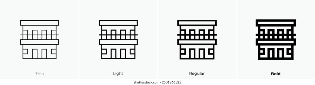 motel icon. Thin, Light Regular And Bold style design isolated on white background
