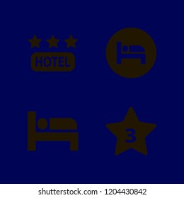 motel icon. motel vector icons set bed and hotel three stars