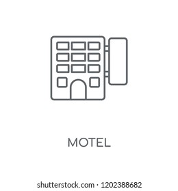 Motel linear icon. Motel concept stroke symbol design. Thin graphic elements vector illustration, outline pattern on a white background, eps 10.