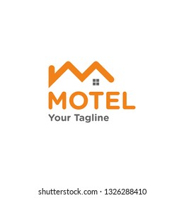 Motel Monoline Logo Icon, Letter M House Logo