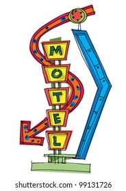 motel sign - cartoon