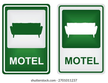 Sinal de trânsito do motel. ilustração vetorial	