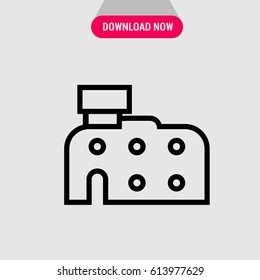 Motel Vector Icon, The outlined symbol of small hotel builing. Simple, modern flat vector illustration for mobile app, website or desktop app  
