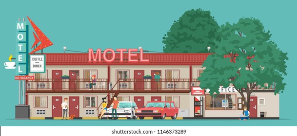 Motel. Vector illustration.