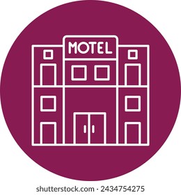 Motel Vector Line Circle Icon Design