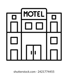 Motel Vector Line Icon Design