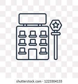 Motel vector outline icon isolated on transparent background, high quality linear Motel transparency concept can be used web and mobile