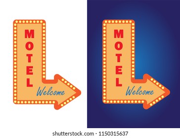 Motel vintage icon. Motel retro style. Motel concept in flat style.