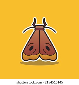 Moth Animal Vector Cartoon Illustration 