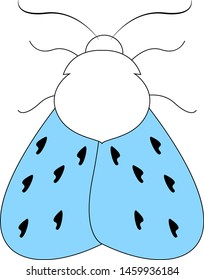 Moda con alas azules, ilustración, vector sobre fondo blanco.
