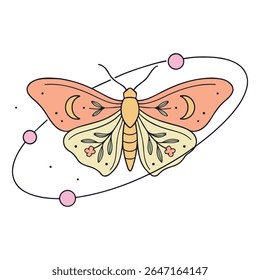 moth - Boho Mystic Moth clipart, Beautiful Moth Insect illustration, beauty butterfly Design Sublimation