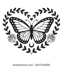traça - Boho Mystic Moth clipart, Ilustração de inseto de traça bonita, beleza borboleta Design Sublimação