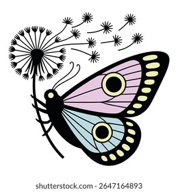 traça - Boho Mystic Moth clipart, Ilustração de inseto de traça bonita, beleza borboleta Design Sublimação