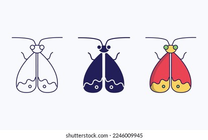 Moth bug vector illustration icon