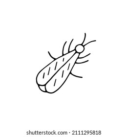 Moth. Butterfly. Insect. Flight. Wings. Vector. Doodle. Hand-drawn illustration. Sketch. Silhouette. Black and white. Contour. Coloring.