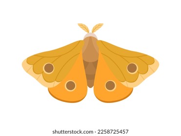 Icono plano de color de polilla. Caricatura simple ilustración de la mariposa nocturna. Insulto volador.