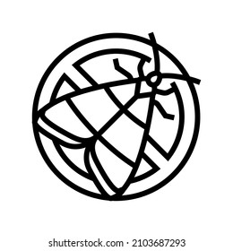 moth control line icon vector. moth control sign. isolated contour symbol black illustration