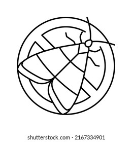moth control line icon vector. moth control sign. isolated contour symbol black illustration