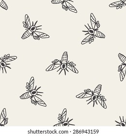 Moth doodle seamless pattern background