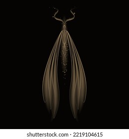 Moth - fairy folded its wings. Vector illustration.