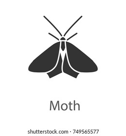 Moth glyph icon. Butterfly. Insect. Silhouette symbol. Negative space. Vector isolated illustration