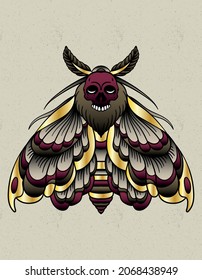 moth gothic tattoo design art