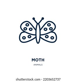 moth icon from animals collection. Thin linear moth, summer, butterfly outline icon isolated on white background. Line vector moth sign, symbol for web and mobile