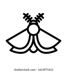 moth icon with black line style
