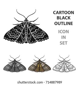 Moth icon in cartoon style isolated on white background. Insects symbol stock vector illustration.