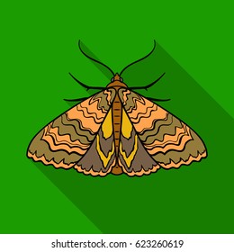 Moth icon in flat style isolated on white background. Insects symbol stock vector illustration.