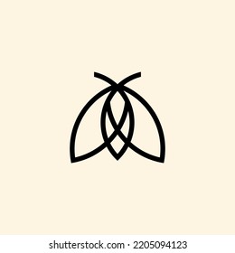 Moth Icon. Linear Minimal Vector Icon.